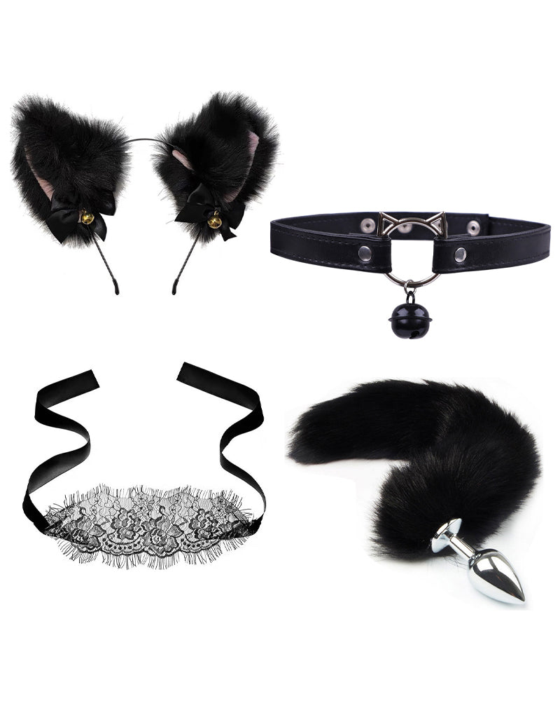 Sey Bell Collar Tail Jewelry Maid Costume Headdress Neck Accessory Props Set