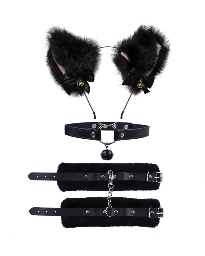 Sey Bell Collar Tail Jewelry Maid Costume Headdress Neck Accessory Props Set