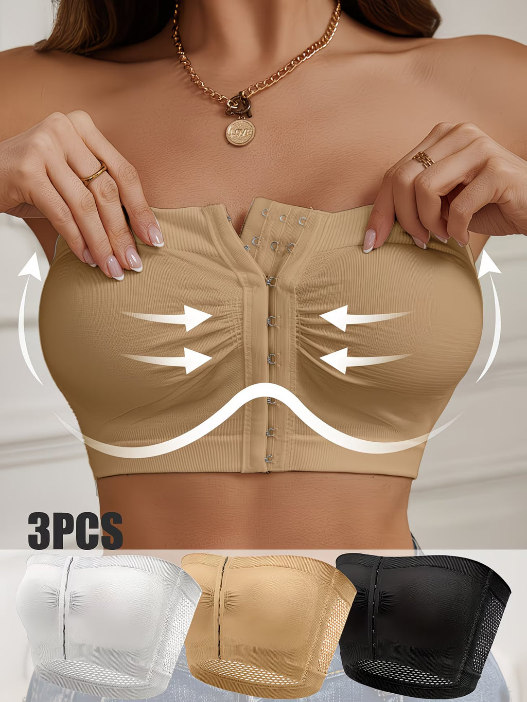 Breathable 3PCS Strapless Bra.