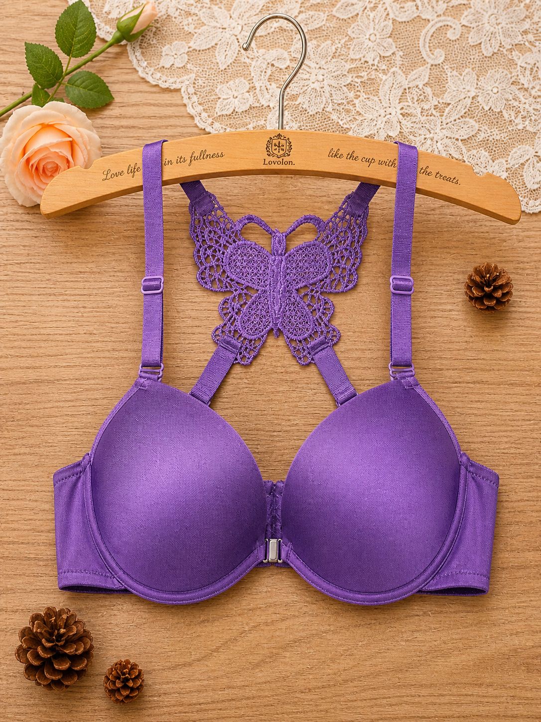 Front Closure Butterfly Back Push-Up Bra