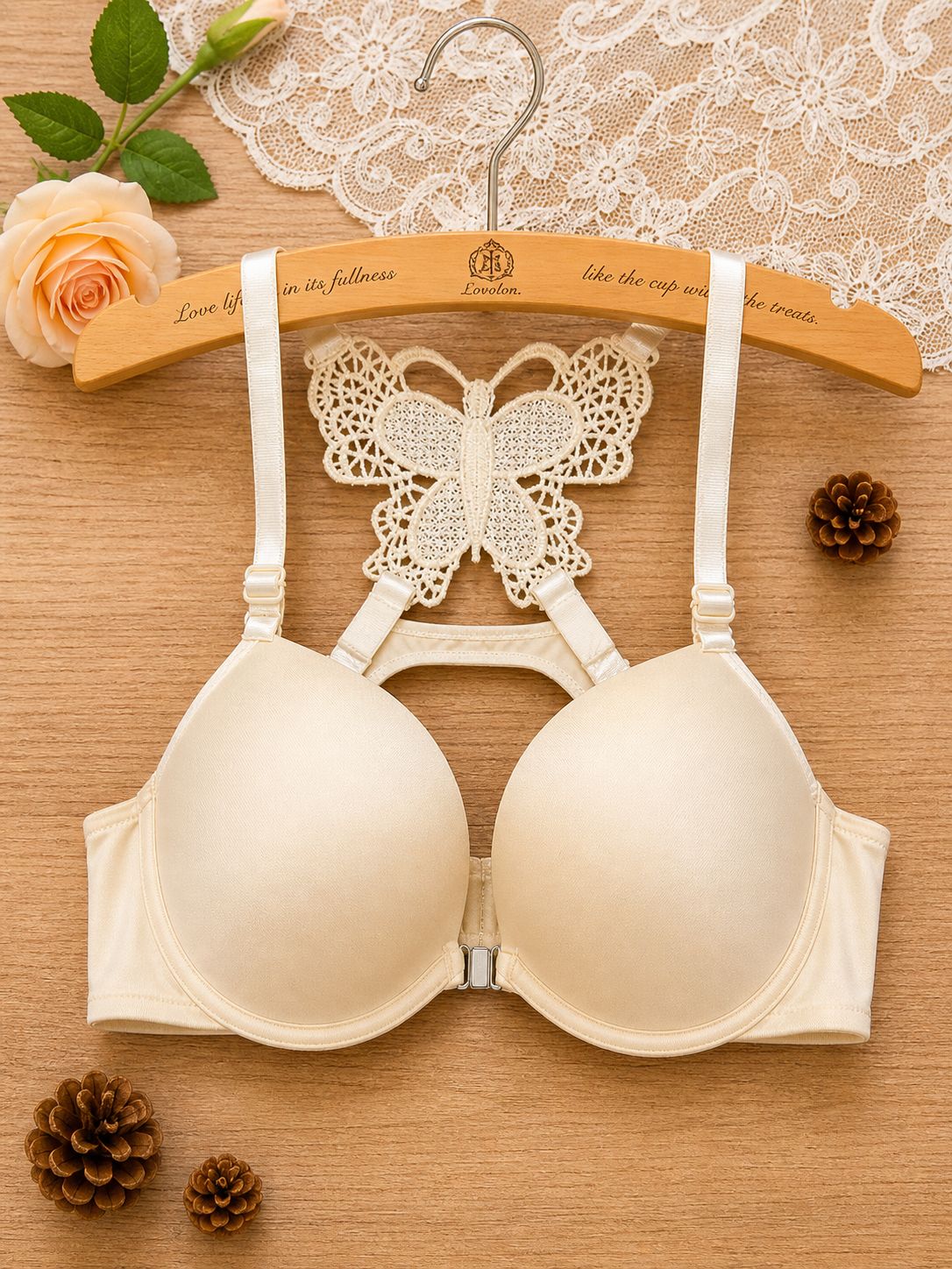 Front Closure Butterfly Back Push-Up Bra