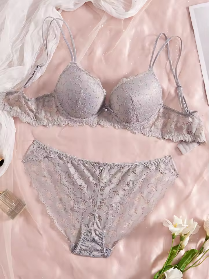 Rhinestone Lace Push-Up Set