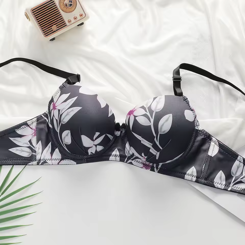 Printed Push-Up Bra & Panty Set.
