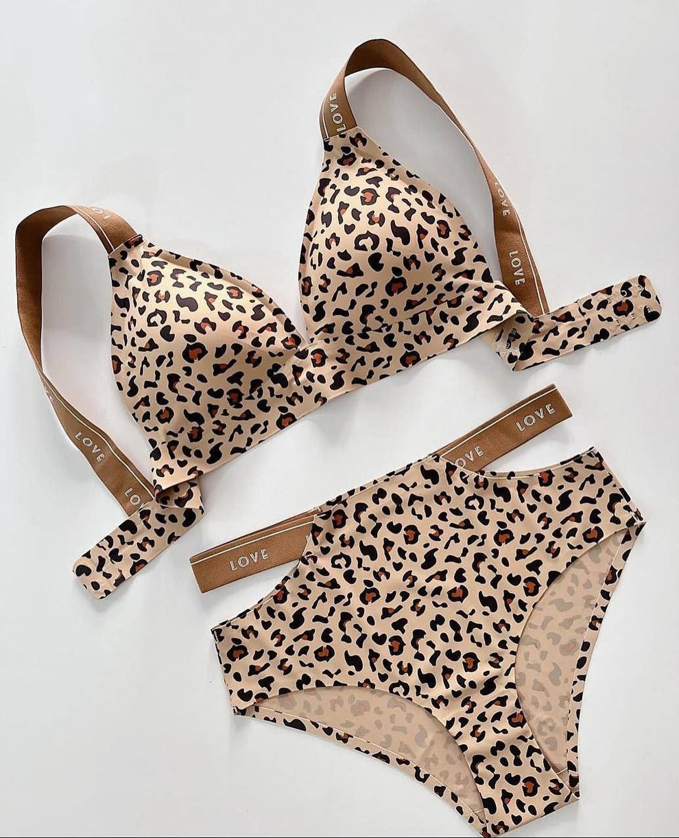Leopaard Print Bra Panty Set