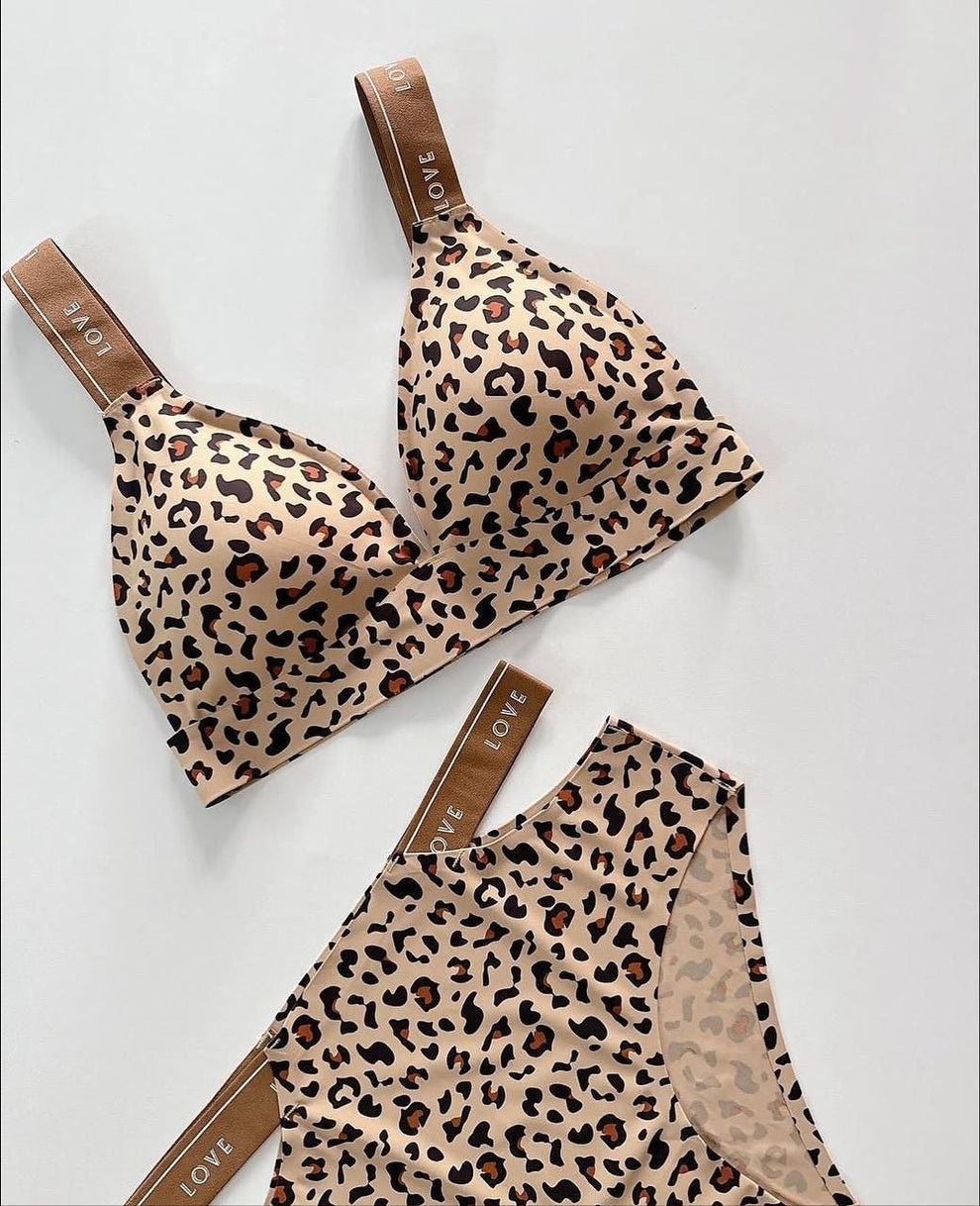 Leopaard Print Bra Panty Set